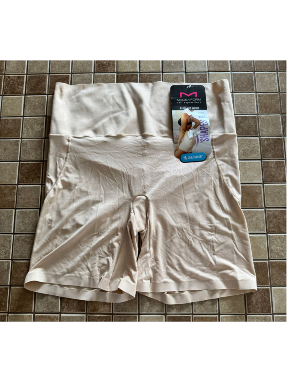 Women's Maidenform Shapewear Booty Lift Shorty, 2X, Beige